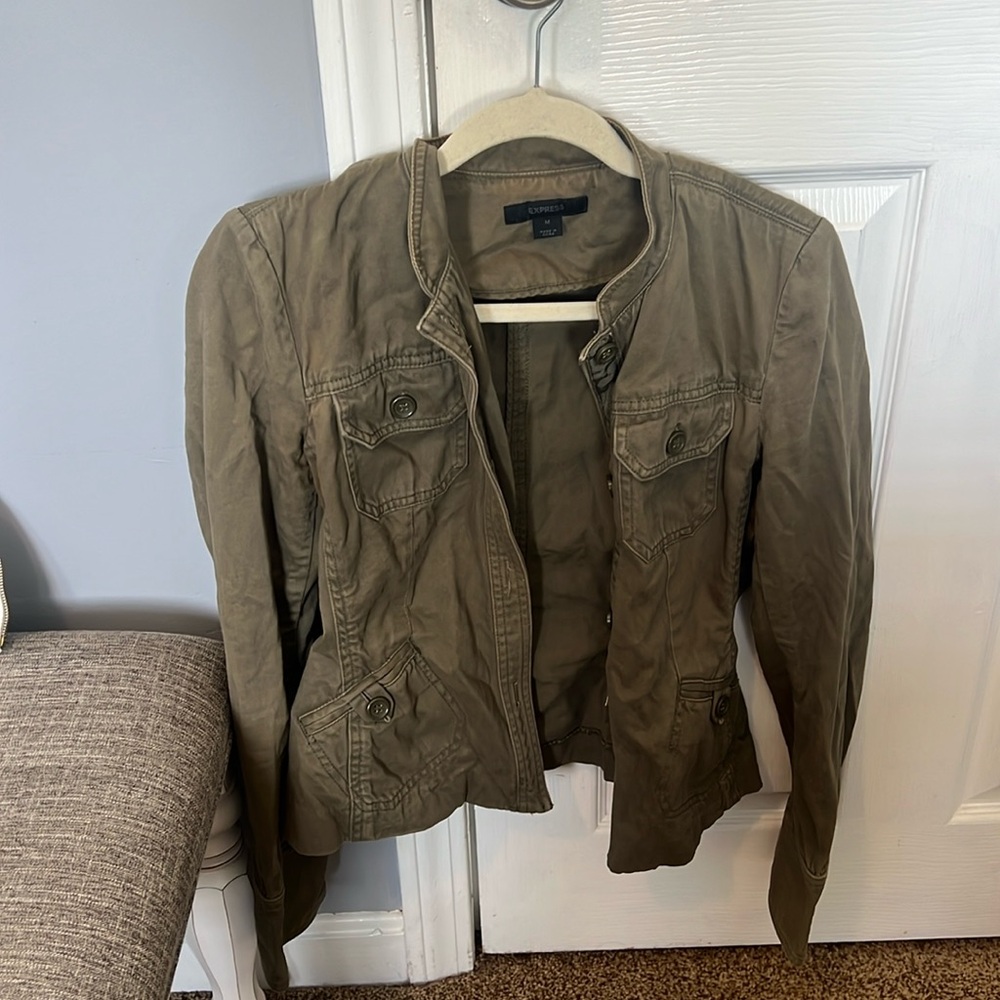 Green express bomber jacket